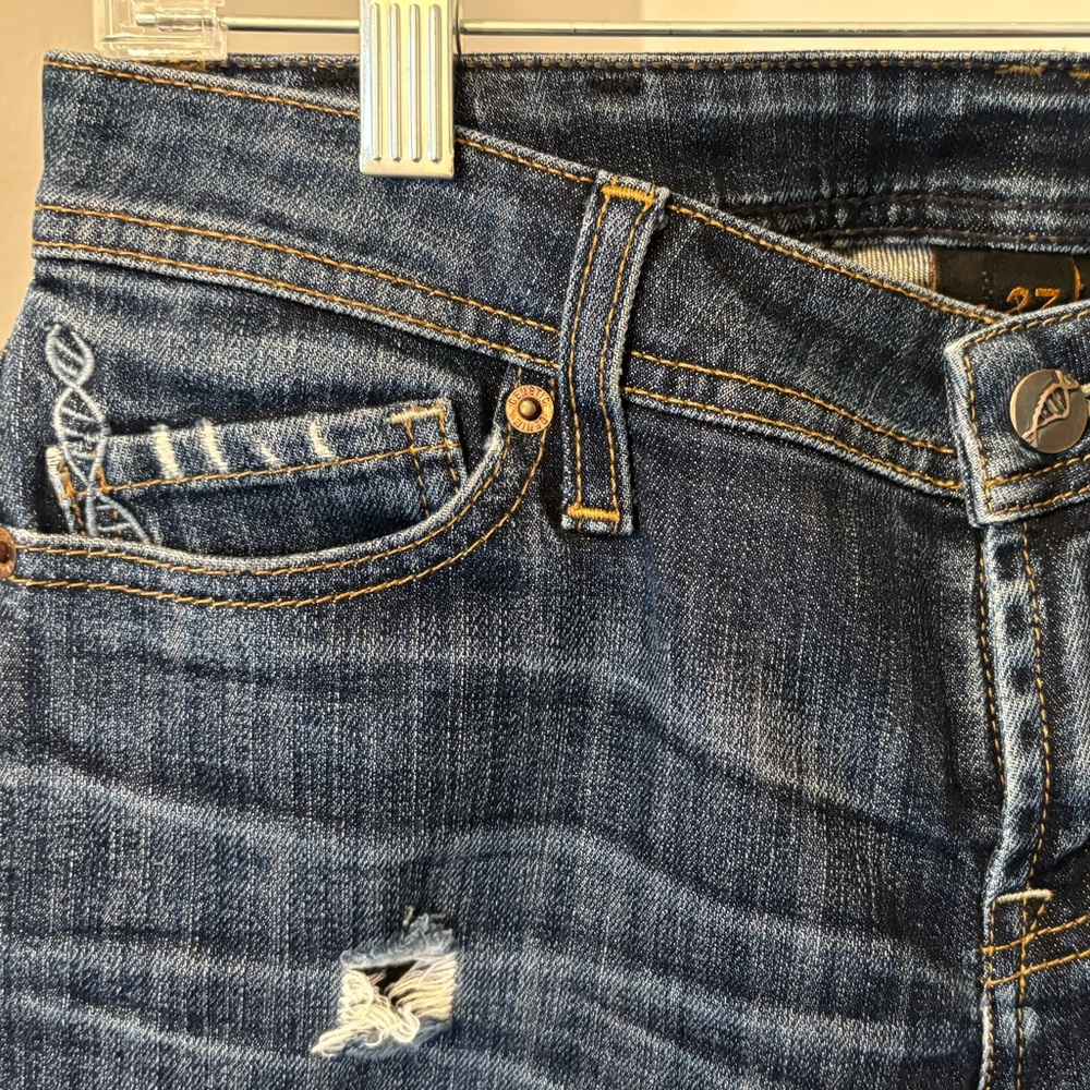Genetic Denim Dark Blue Distressed Skinny Jeans - Picture 4 of 8